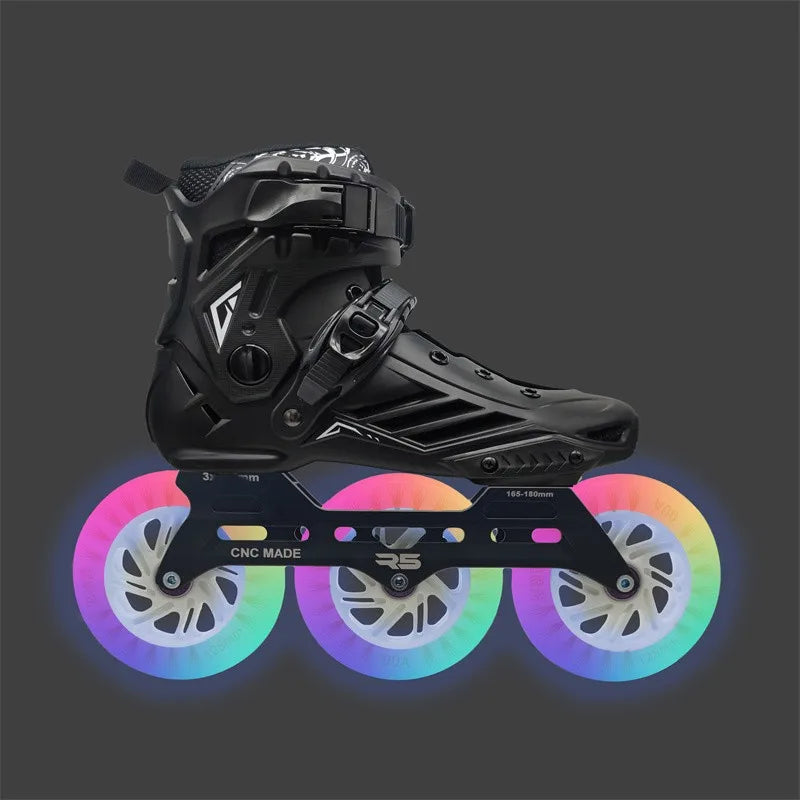 Premium Adult 3 Wheel Inline Skates – R5 110mm Speed Roller Blades for Street, Road & Outdoor Skating