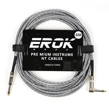 EROK 1.5/3/6/10M  Universal Anti-Noise Braided Guitar Audio Cables Line 6.35mm - Male to Male | Line Pedal Guitar Bass