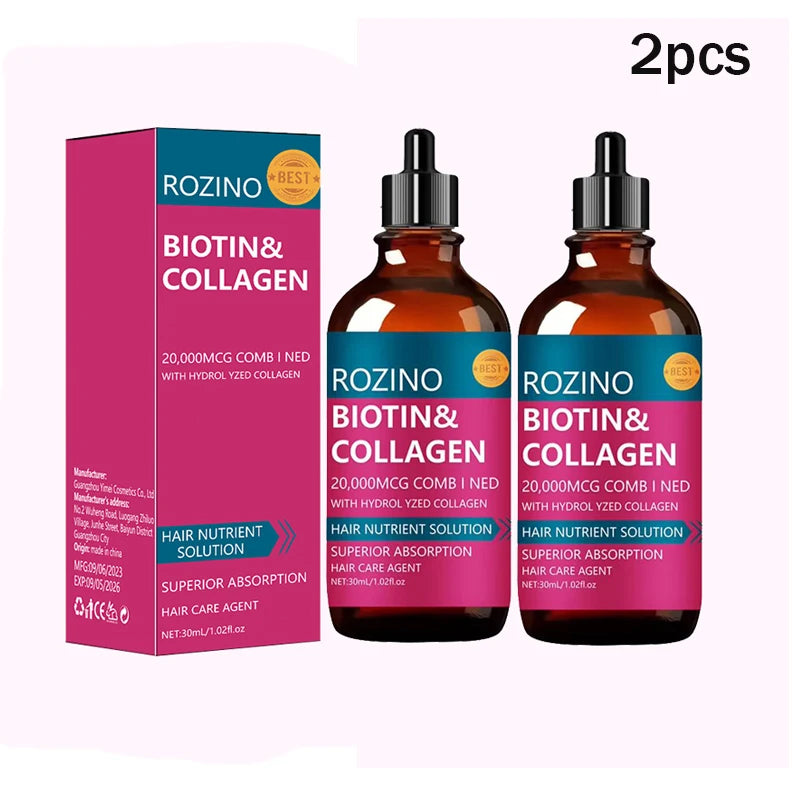 1/2/3PCS Biotin & Collagen Oil for Hair Growth Nourish Scalp Treatment & Hair Strengthening Deep Conditioner Hair Care for Adult
