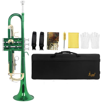 SLADE Bb Trumpet Brass body Gold-Plated B Flat Trumpet  Performance Beginners Brass Musical Instrument With Accessories & Parts