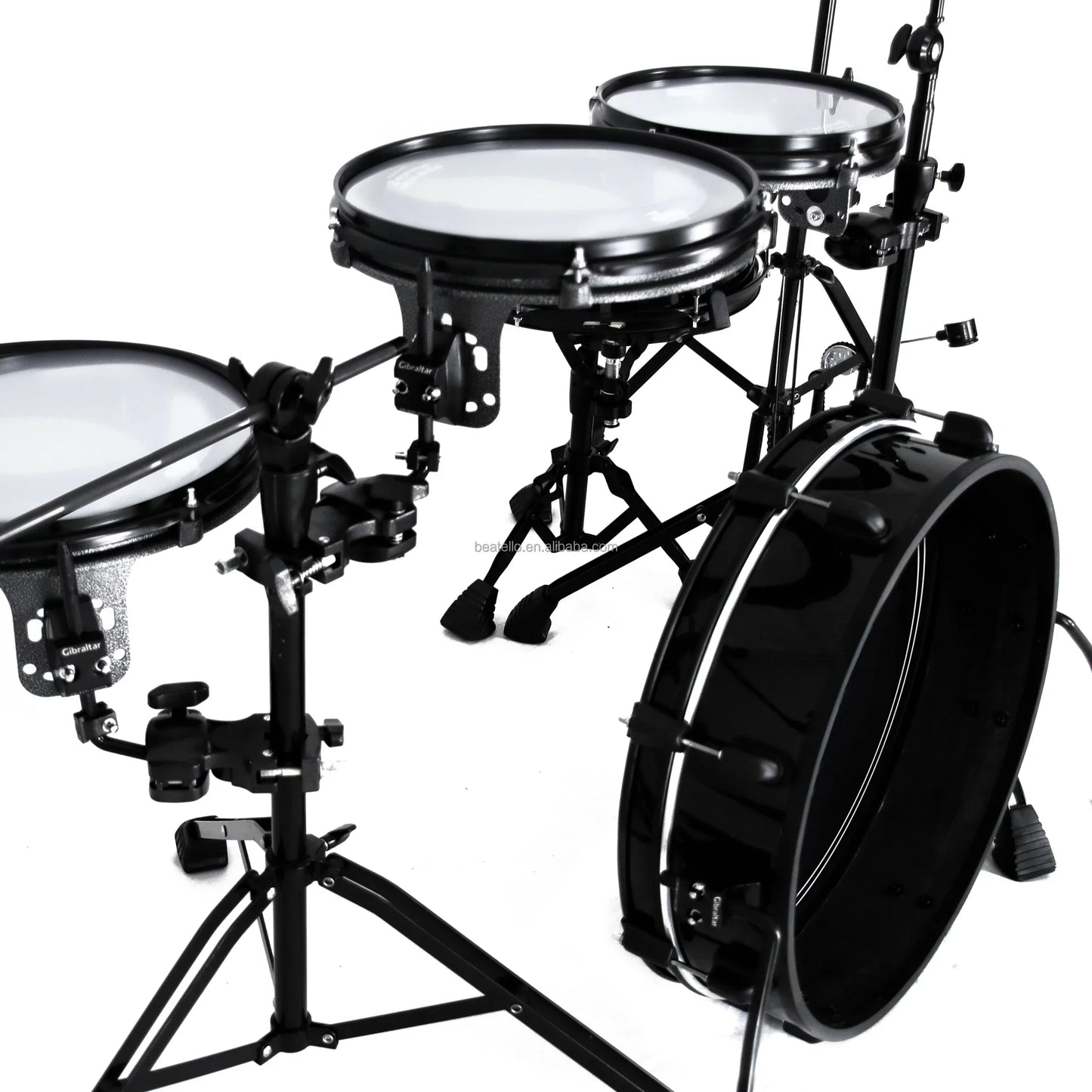 JBK Professional Percussion Low Frequency Full Sizes 5 Piece Drum Set - Portable Tablet Pads