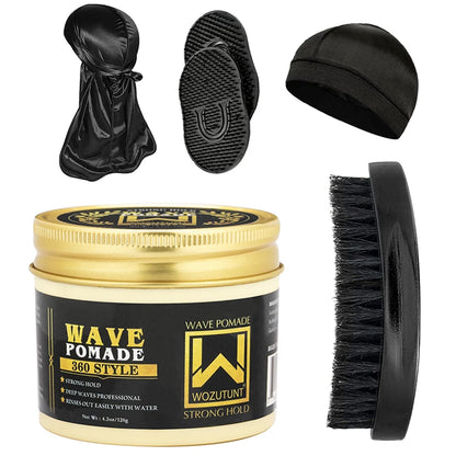 Shea Butter Wave Control Pomade Kit - 360 Style Strong Hold
