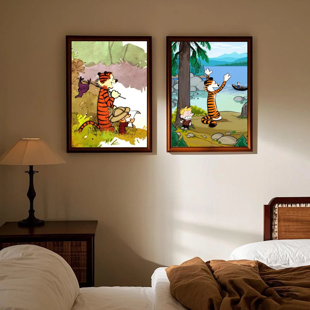 Calvin and H-Hobbes Cartoon Poster