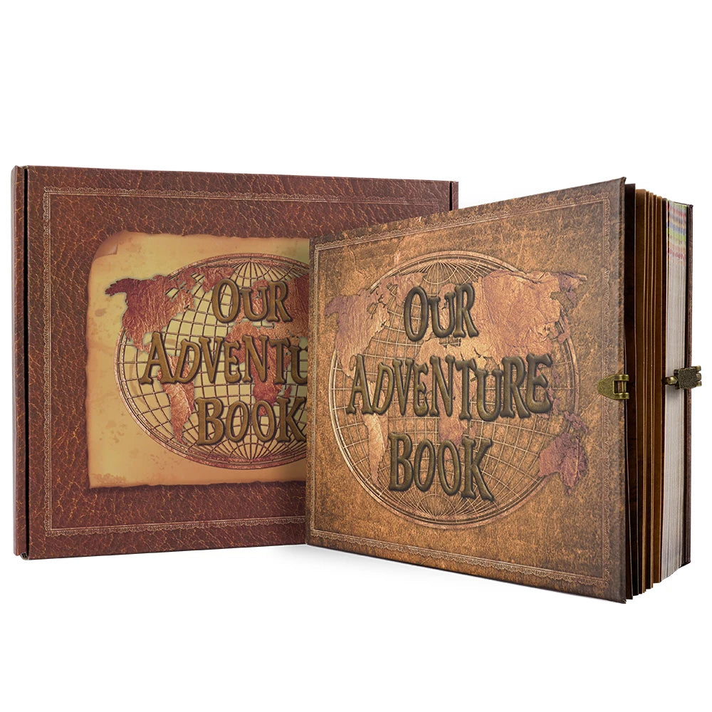 DIY Our Adventure Book Leather Photo Album - 180 Pages