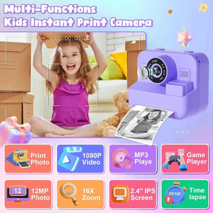 Educational Thermal Instant Print 1080P  Camera With 32G Card