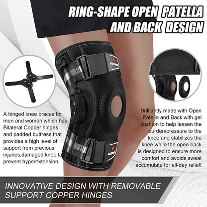 Knee Support with Side Stabilizers | Joint Pain/Relief Arthritis/Meniscus/Tear ACL PCL
