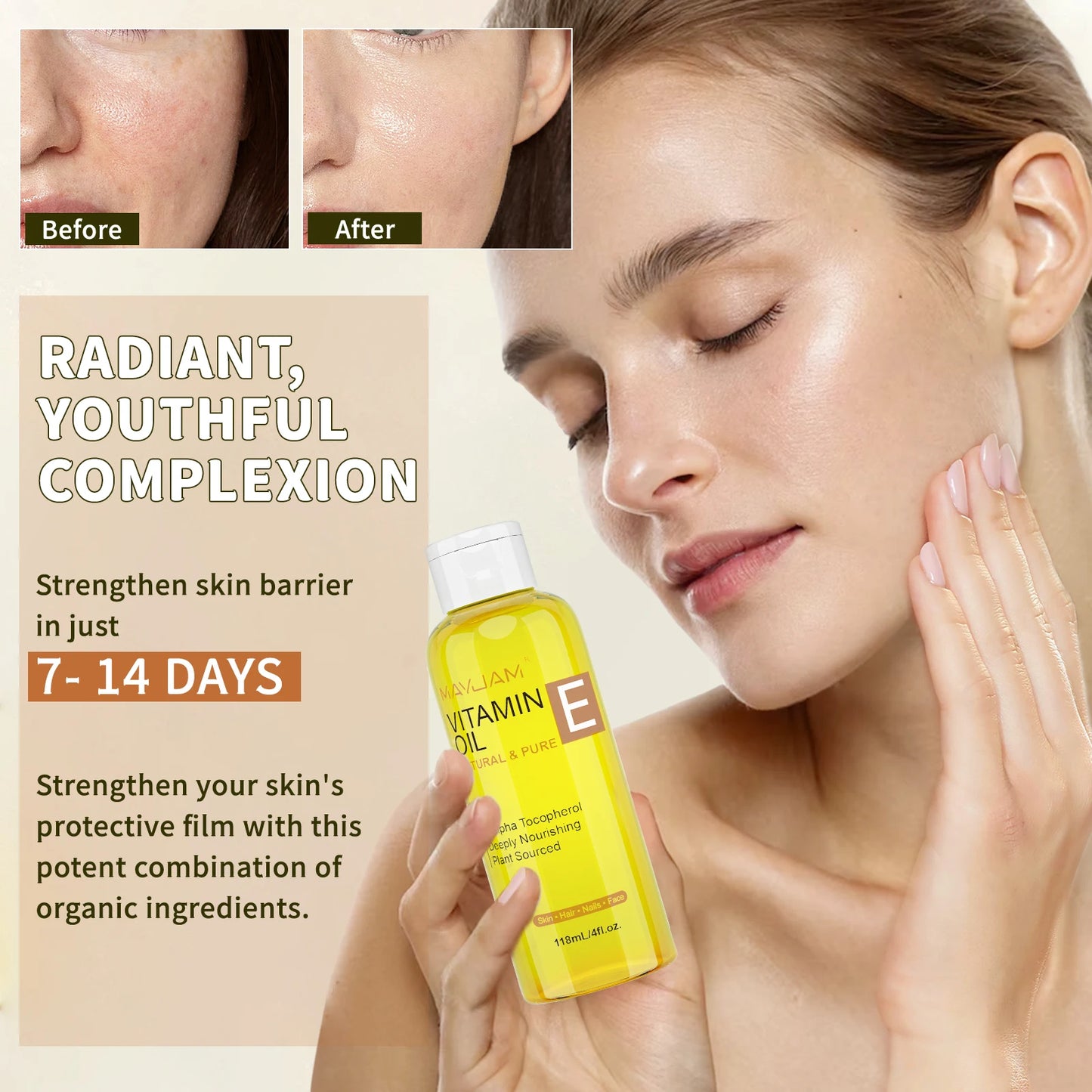 MAYJAM Natural & Pure Vitamin E Oil Skincare - 118ml 236ml