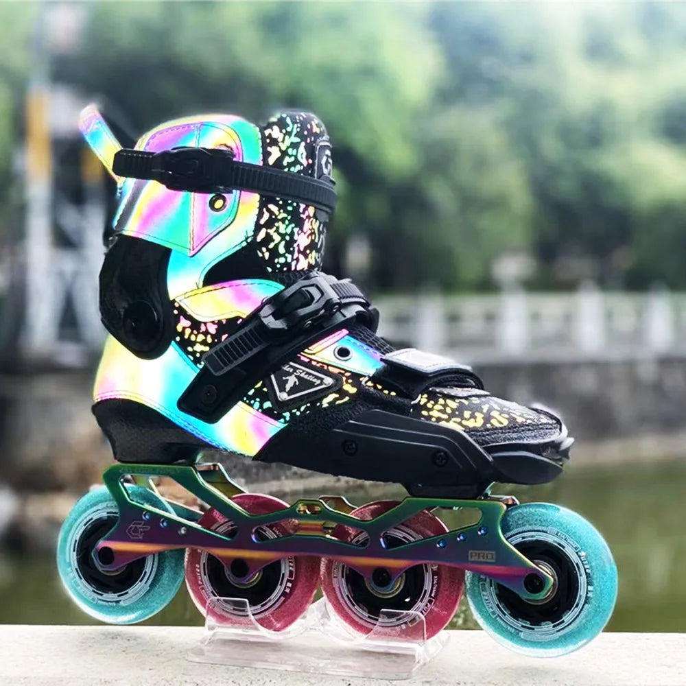 Professional Carbon Fiber Adult Inline Skates – Slalom Roller Blades with Carbon Cuff for Freestyle & Urban Skating