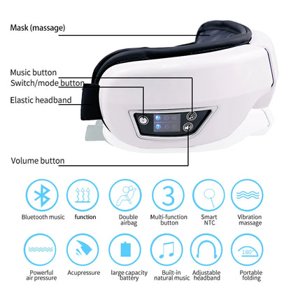 6D Smart Eye Massager Glasses with Bluetooth Music