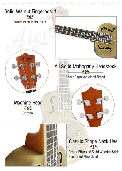 24" Concert F Hole Resonator Ukulele