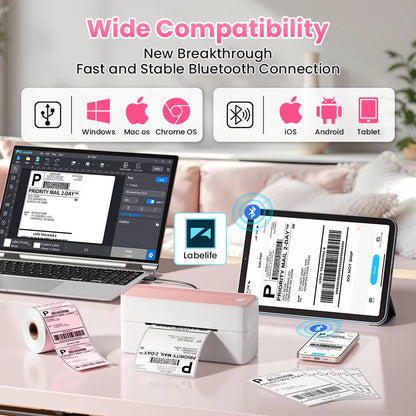 Wireless Small 4x6 Shipping Label Printer | Bluetooth