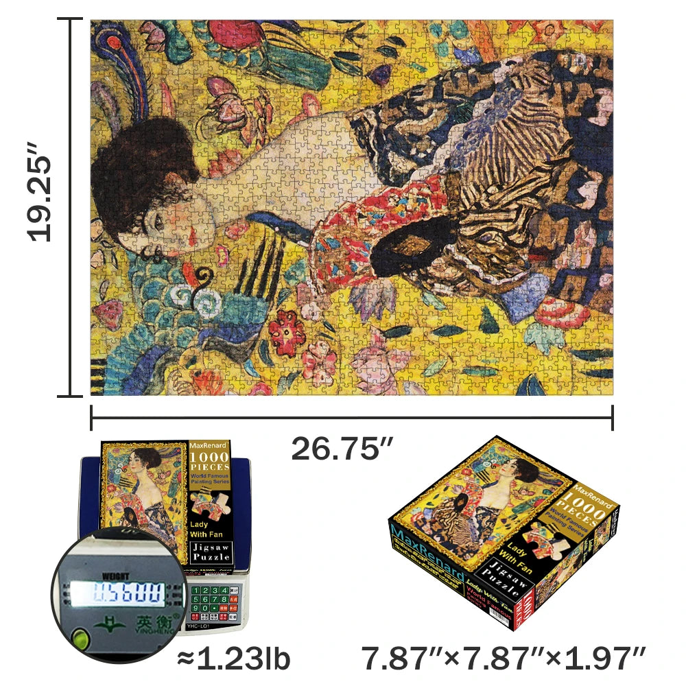 MaxRenard Jigsaw Puzzle | Klimt Lady With Fan -  1000 Pieces
