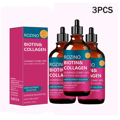 1/2/3PCS Biotin & Collagen Oil for Hair Growth Nourish Scalp Treatment & Hair Strengthening Deep Conditioner Hair Care for Adult