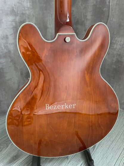 Higher Quality F-Hole 335 Jazz Half Hollow Electric Guitar -  Brown Chrome Hardware