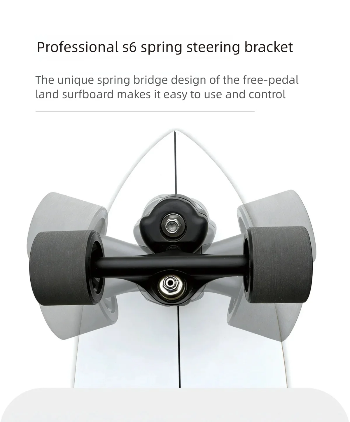 S6 Spring Surfskate Land Surfboard, No-Push Training Skateboard for Adults & Beginners