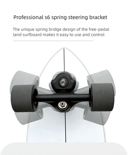 S6 Spring Surfskate Land Surfboard, No-Push Training Skateboard for Adults & Beginners
