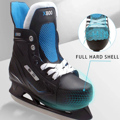 Adjustable Ice Hockey Skates for Adults – Insulated Winter Ice Skates with Stainless Steel Blades for Beginners