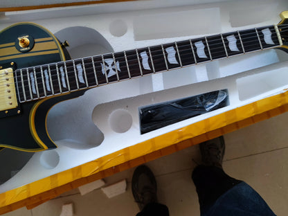 Matte Black Iron Cross Relic  Electric Guitar