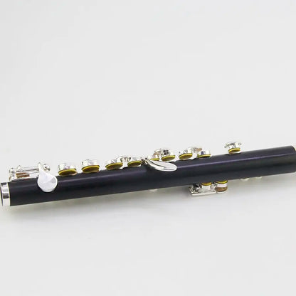Japanese Muramatsu ebony flute – 17 holes, B-key design, in C major; made of pure silver, specially designed for use in bands.