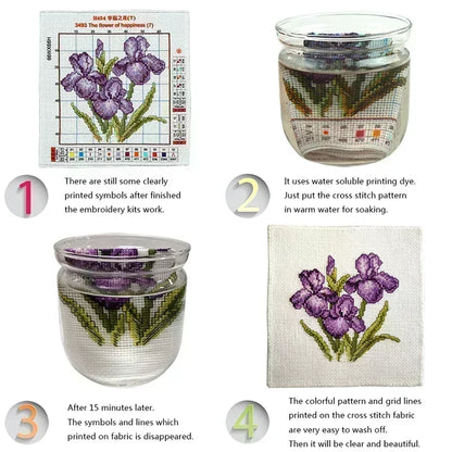 Joy Sunday Pre-printed Cross Stitch Kit  Easy Pattern Aida  Stamped Fabric Embroidery Set-Go on Road Trip in The Forest