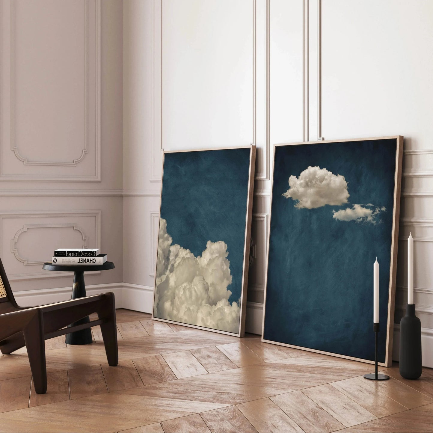 Minimalist Blue Cloud Canvas Poster Wall Art