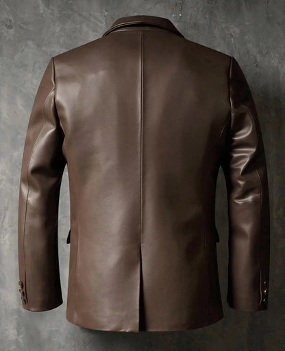 Men's  Designer Splicing Classic PU Suit Coat