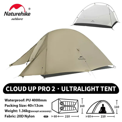 Naturehike Cloud Up 2 People Ultralight 20D Camping Tent