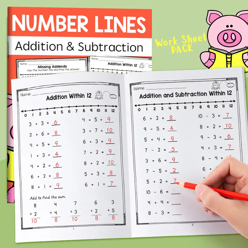 Fun Educational Math Activity Workbook - Addition/Subtraction Practice