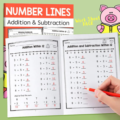 Fun Educational Math Activity Workbook - Addition/Subtraction Practice