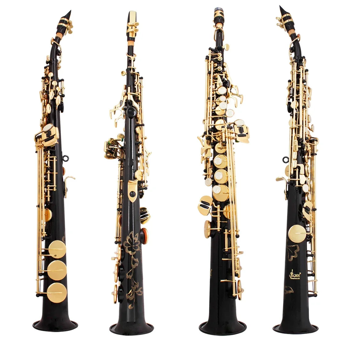 SLADE Soprano Saxophone -  Bb/B Flat Natural Body Carved Design with Shoulder Case