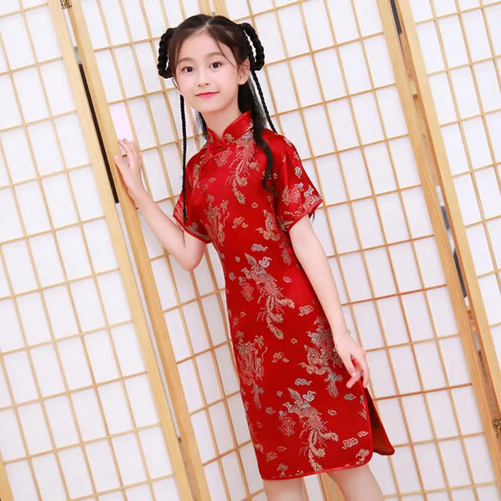 Girls Traditional Chinese Satin Dress