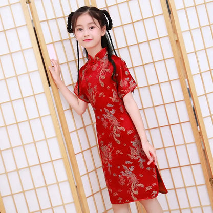 Girls Traditional Chinese Satin Dress