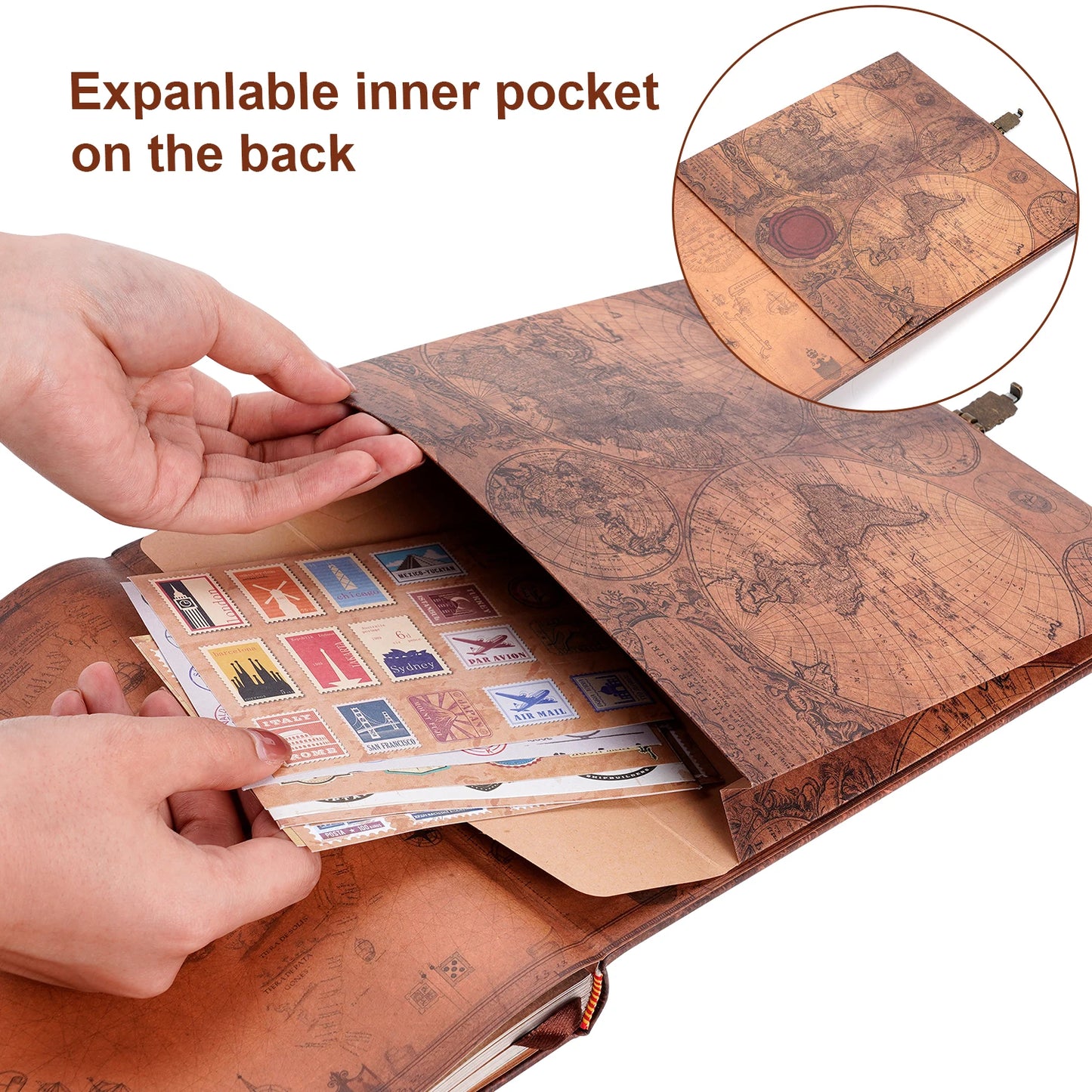DIY Our Adventure Book Leather Photo Album - 180 Pages