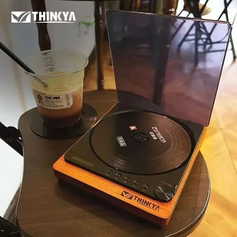Newest THINKYA JA-310R Wooden Retro Bluetooth 5.1 Lossless HIFI CD Player - USB/Remote Control Optical Output