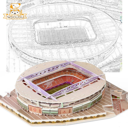 3D Football Stadium Paper Model Puzzle | Architecture Kit