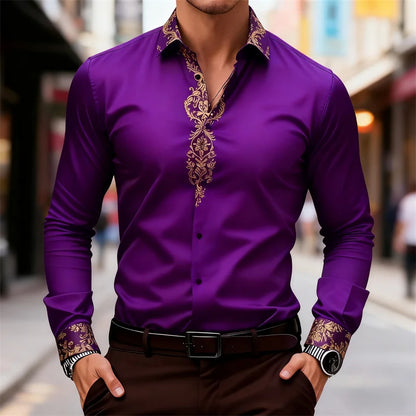 2025 New Men's Shirt, Street Style, 3D Printed High-Definition Pattern Print, Stylish Lapel Design, Versatile Trendy Men's Top
