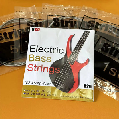 B20 Nickel Alloy Wound Electric Bass Strings Set - (40-95/40-125)