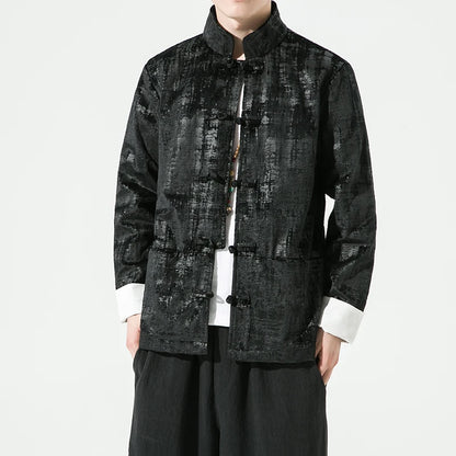 Men's Traditional Casual Hanfu Style Velvet Jacket