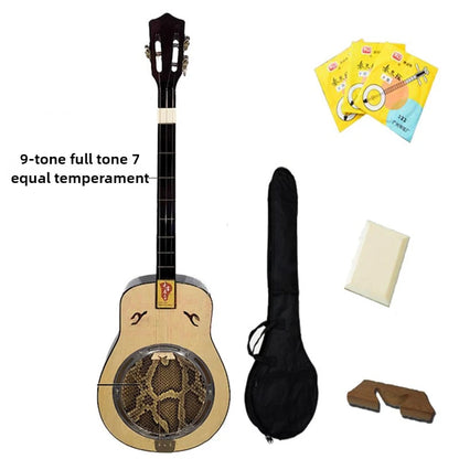 3 Strings Wood Sanxian Whole Tone Semitone  - Chinese Traditional Stringed Instruments /Ethnic Plucked Playing QinQin for Beginner