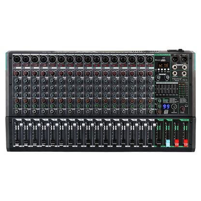 Professional DJ Audio Mixer - 16 Channel Digital 99 Reverb Effect | Sound Board Desk System Interface