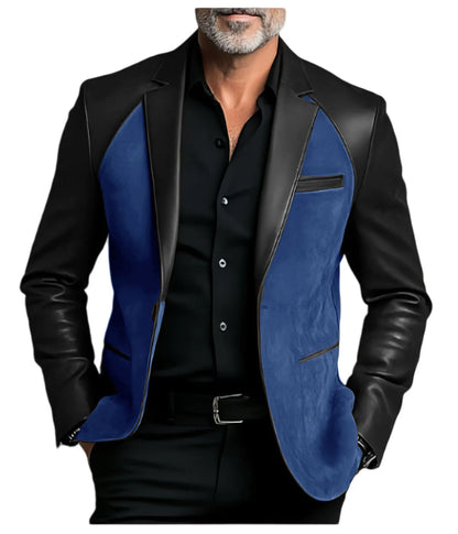 Men's  Designer Splicing Classic PU Suit Coat