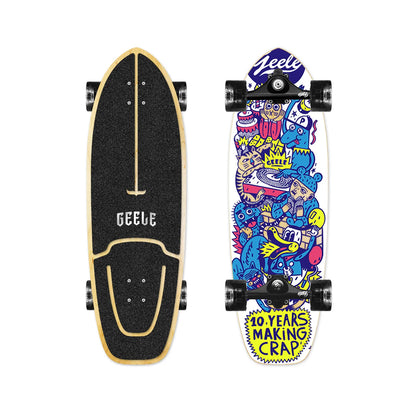 CX4 Land Surfboard Surfskate, No-Push Cruiser Skateboard for Adults & Beginners