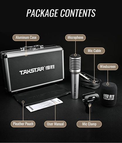 Takstar TA-68 Dynamic Microphone Handheld Mic for Vocals Recording Karaoke Cardioid Pick-up with Mic Clip Windscreen XLR Cable