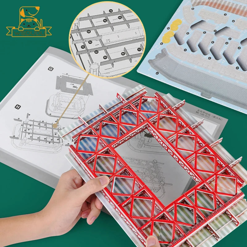 3D Football Stadium Paper Model Puzzle | Architecture Kit