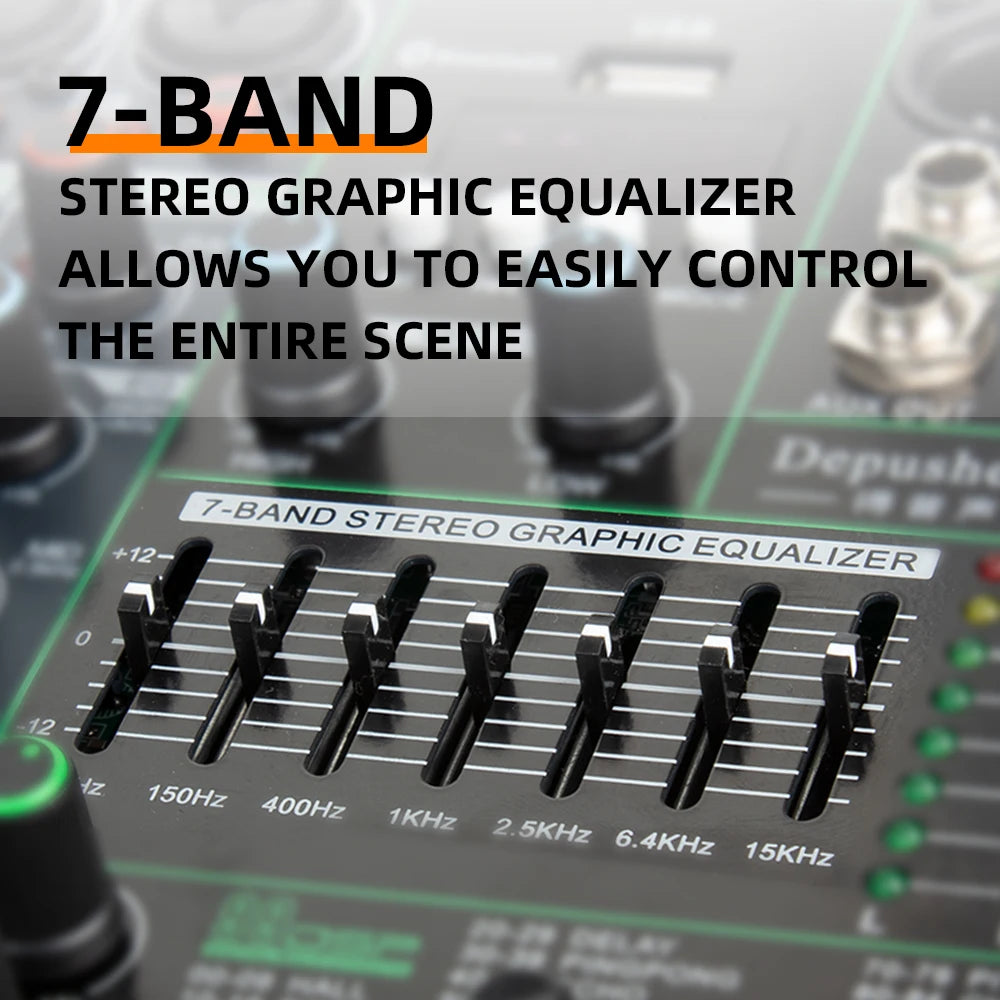 Professional DJ Audio Mixer - 16 Channel Digital 99 Reverb Effect | Sound Board Desk System Interface