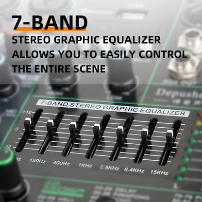 Professional DJ Audio Mixer - 16 Channel Digital 99 Reverb Effect | Sound Board Desk System Interface