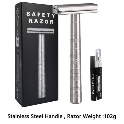 30° Angled Precision Double Edge Safety Razor with 5 Spare Blades