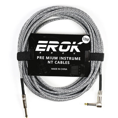 EROK 1.5/3/6/10M  Universal Anti-Noise Braided Guitar Audio Cables Line 6.35mm - Male to Male | Line Pedal Guitar Bass