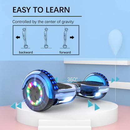 RCB 6.5" Two Wheel Hoverboard with Bluetooth Speaker And LED Light