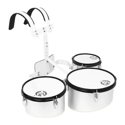 M MBAT Silvery Marching Triple Drum Band | Polyphonic Drum Back-rack - Marching Drum